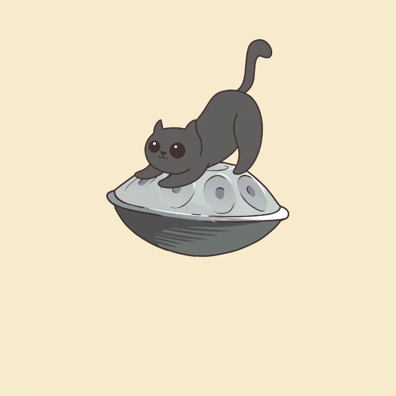 Handpan Katze Spieler Handpan