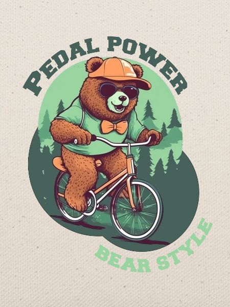 Pedal Power Teddy fährt Fahrrad