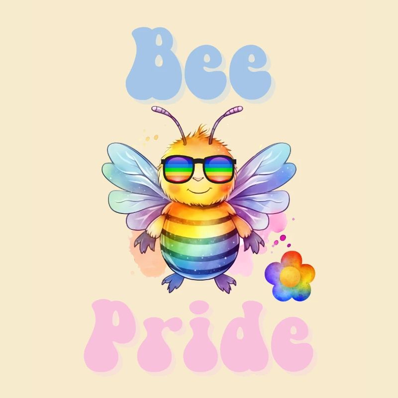 Funny pride bee rainbow colors sunglasses