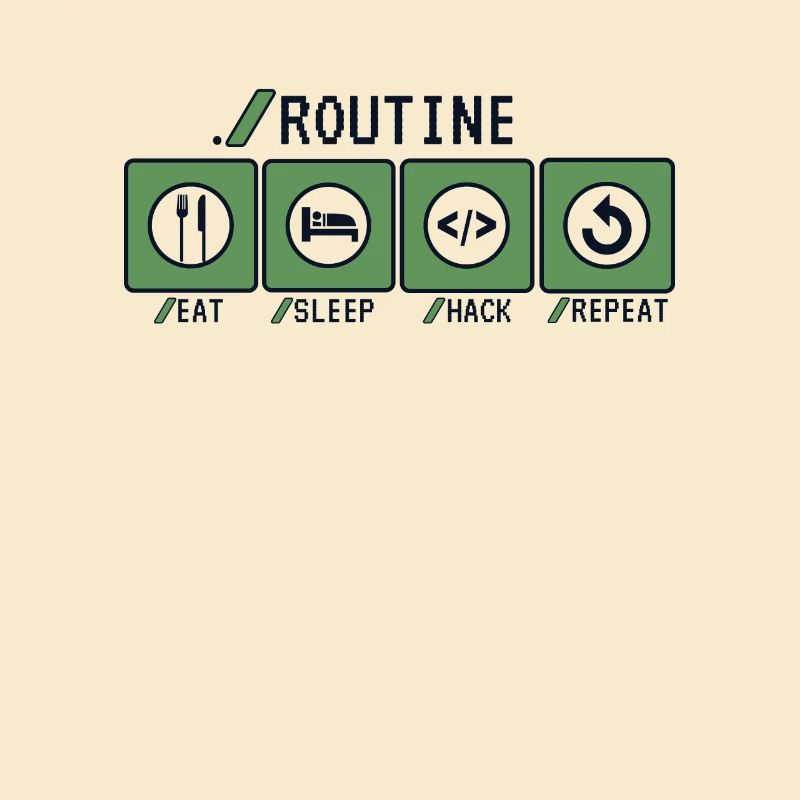 Routine Eat Sleep Hack Répéter Sniffer Phishing