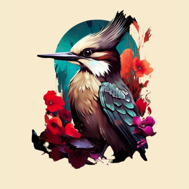 Niedlicher Specht Buntspecht Vogel Illustration