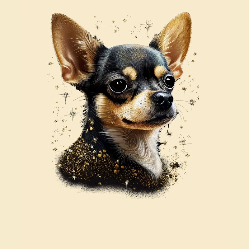 Chihuahua - Chien Mignon Jaune Or Couleur Amour