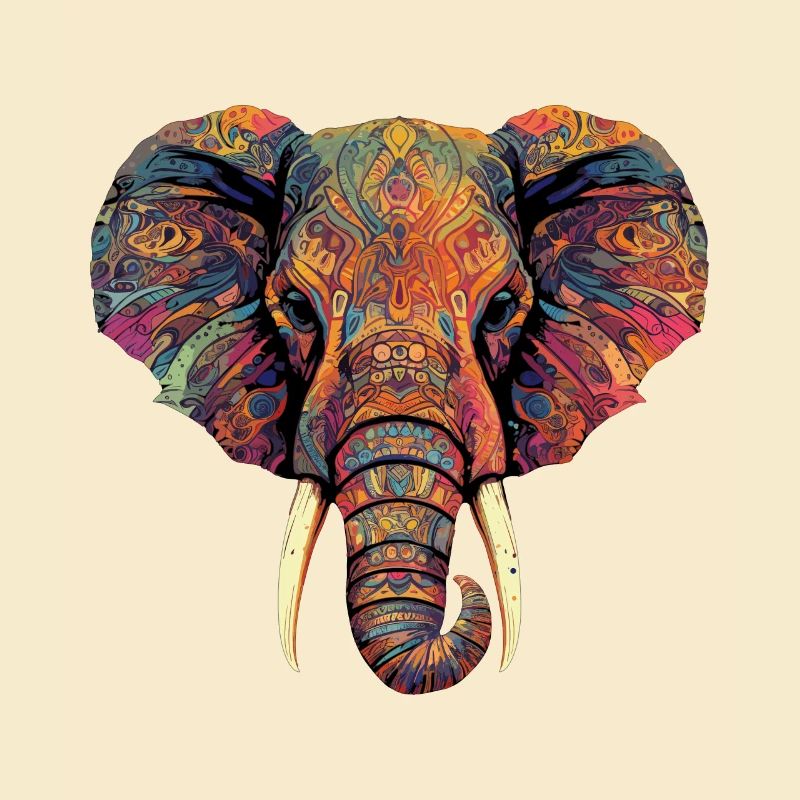 Bunter Elephantenkopf