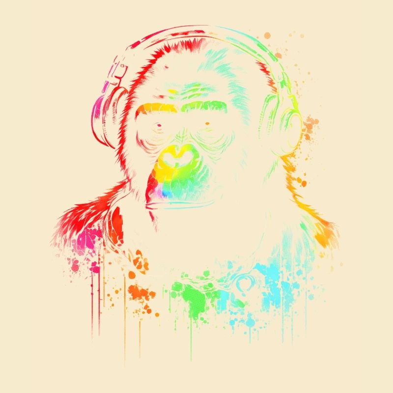 Regenbogen Gorilla Kopfhörer