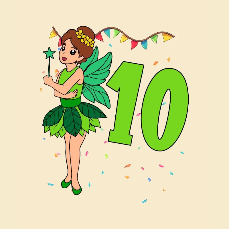 Mit Fee - Mädchen Geburtstag 10 Jahre