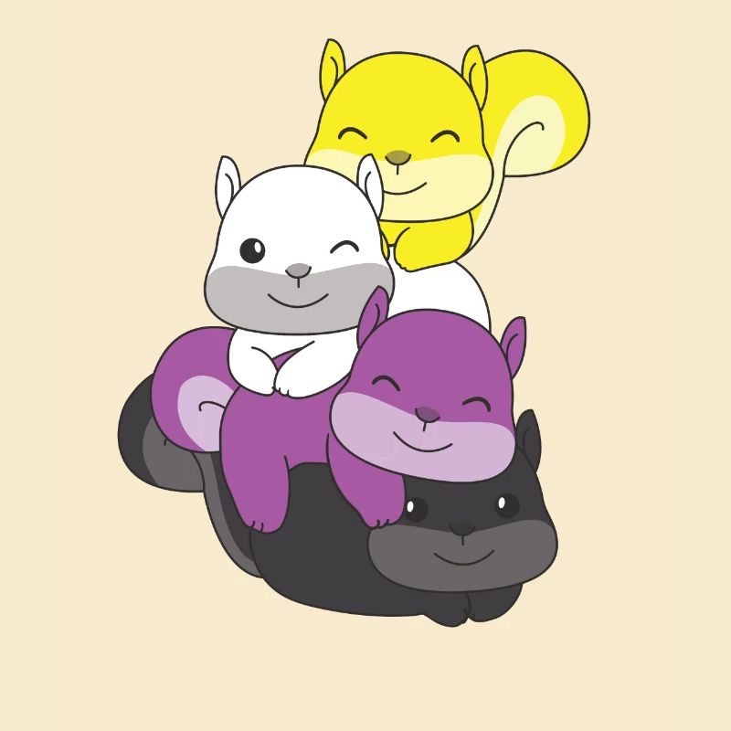 Nonbinary Flag Pride LGBTQ Cute Squirrel