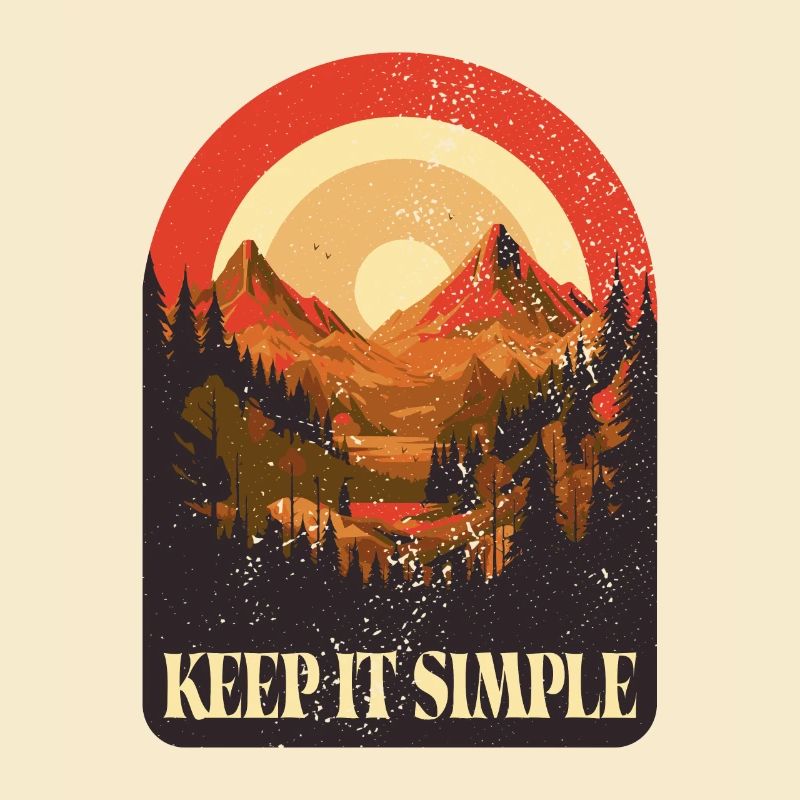 Keep It Simple Tent Camping Nature Mountains Minimalist