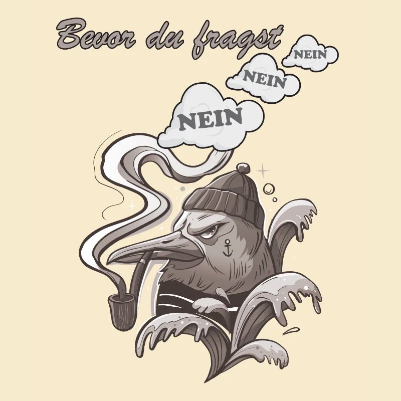 Bevor du fragst Nein lustiges Spaß Vogel Geschenk