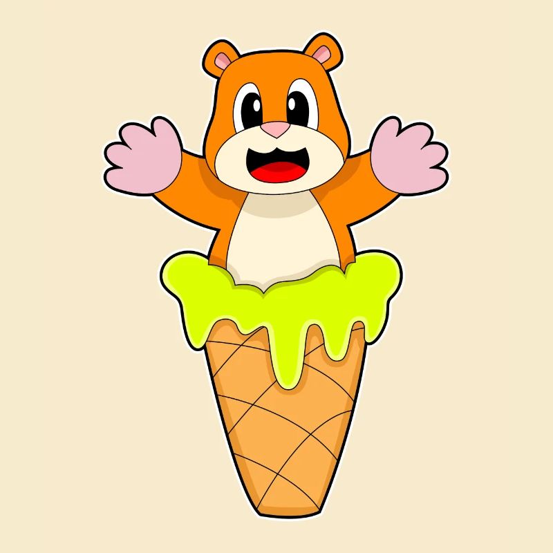 Crème glacée à gaufres de hamster