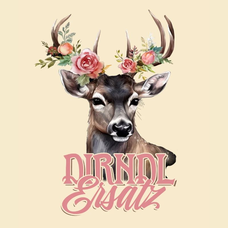 Dirndl Ersatz Hirsch Hirschgeweih Rosen