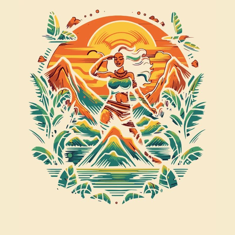 Tiki Insel Hula Mädchen