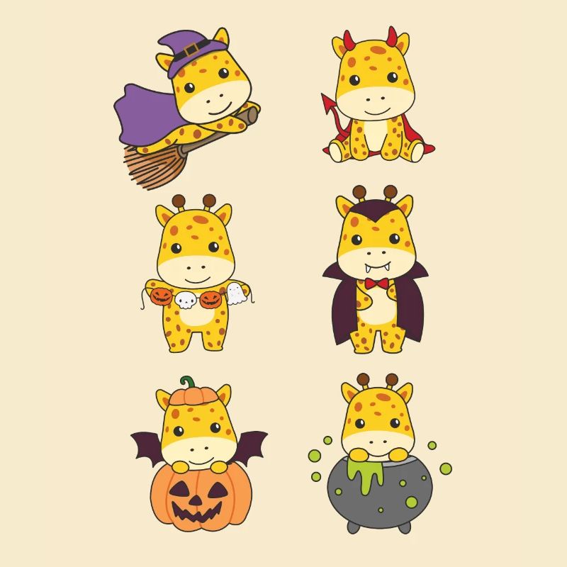 Giraffe Halloween Devil Pumpkin Vampire Costume