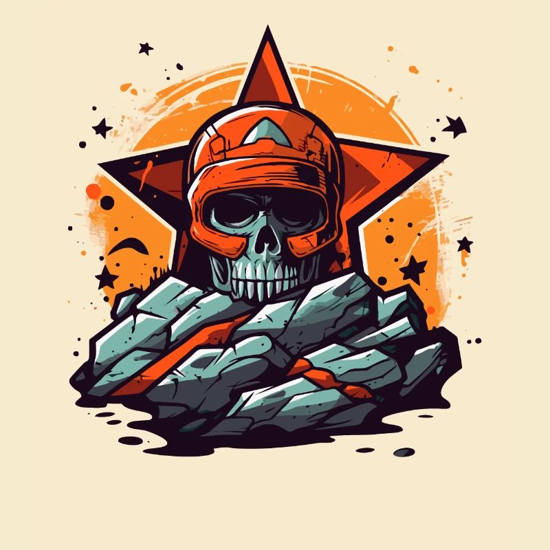 Felsen und ein Stern-Totenkopf