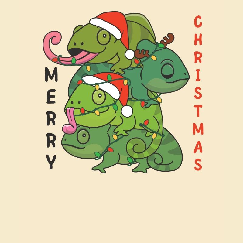 Chamäleon Weihnachtsbaum Weihnachts Tiere