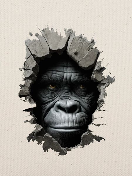 Gorilla im Loch