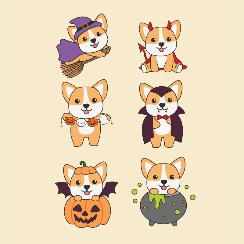 Corgi Halloween Devil Pumpkin Vampire Costume