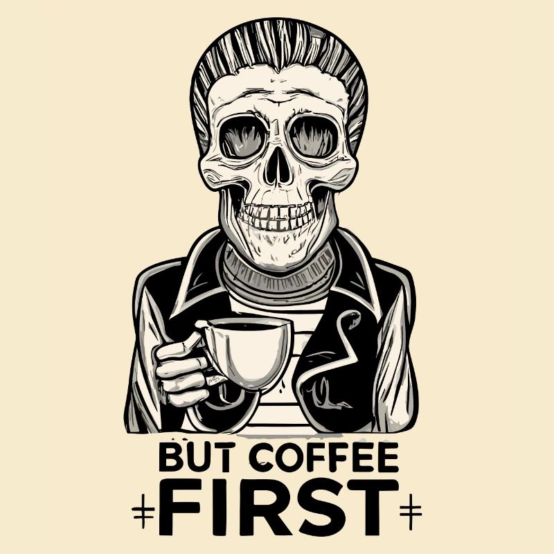 Squelette De Crâne Mais Café Premier Café Dire