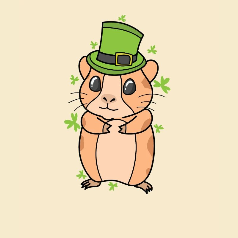 Cochon d’Inde avec trèfle Saint-Patrick