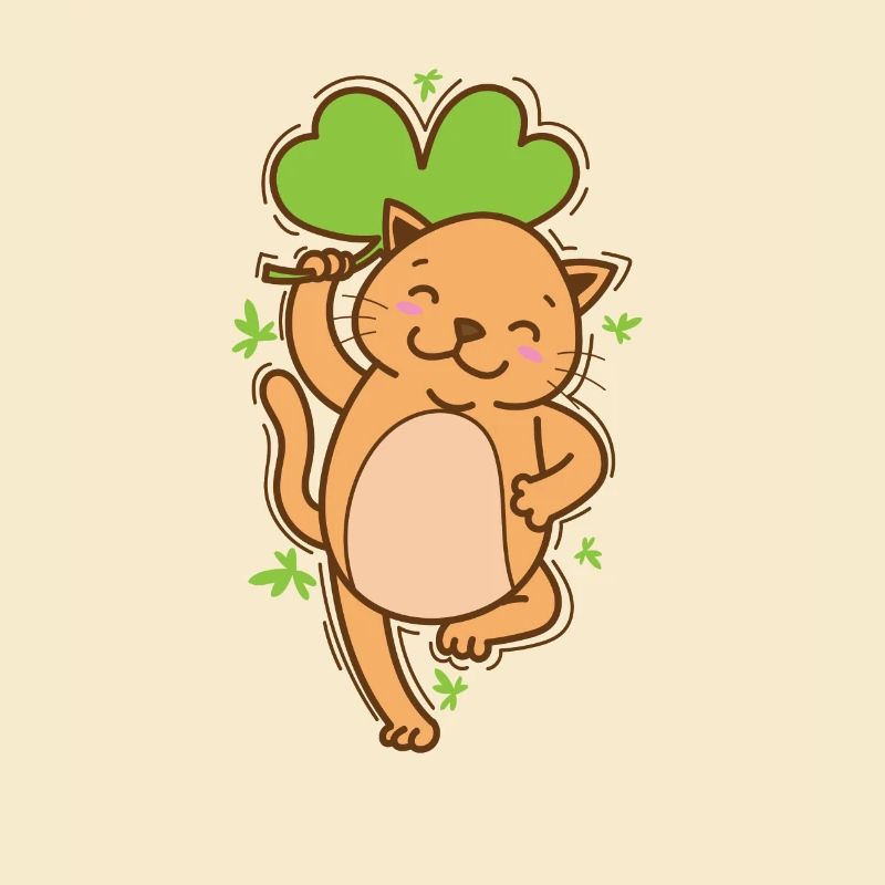Chat avec trèfle Saint-Patrick