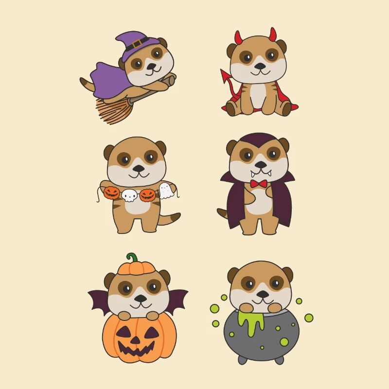 Meerkat Halloween Devil Pumpkin Vampire Costume