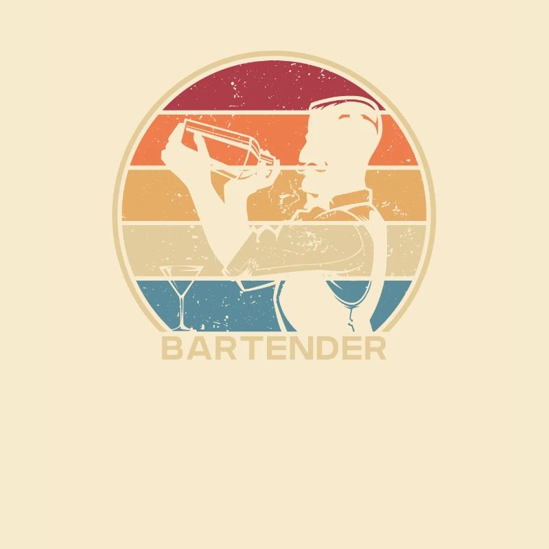 Retro Mixologist Bartender Bartender Barmaid