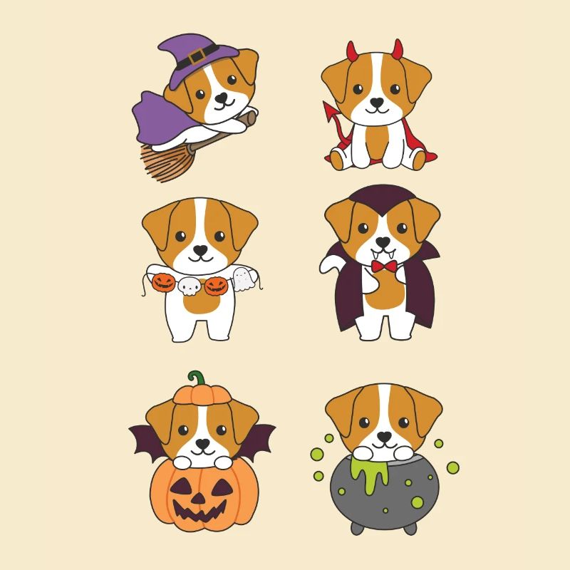 Jack Russell Halloween Devil Pumpkin Vampire