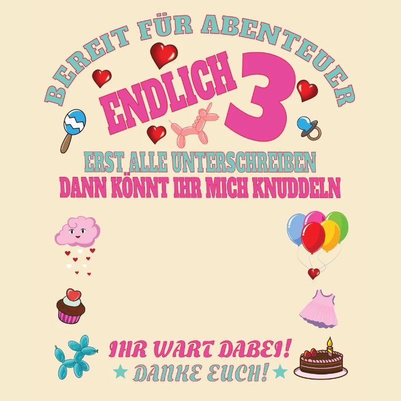3. Geburtstag Mädchen & Junge Gästebuch