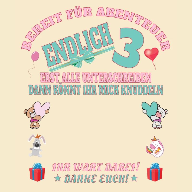 3. Geburtstag Mädchen & Junge Gästebuch