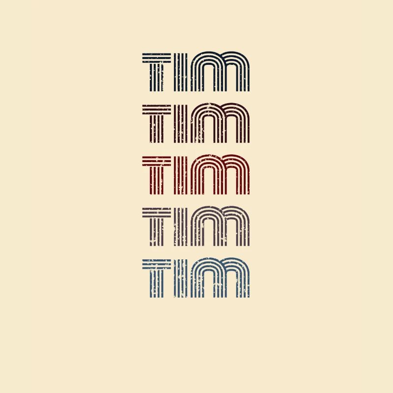 70s Retro Name Vintage Personalized Tim