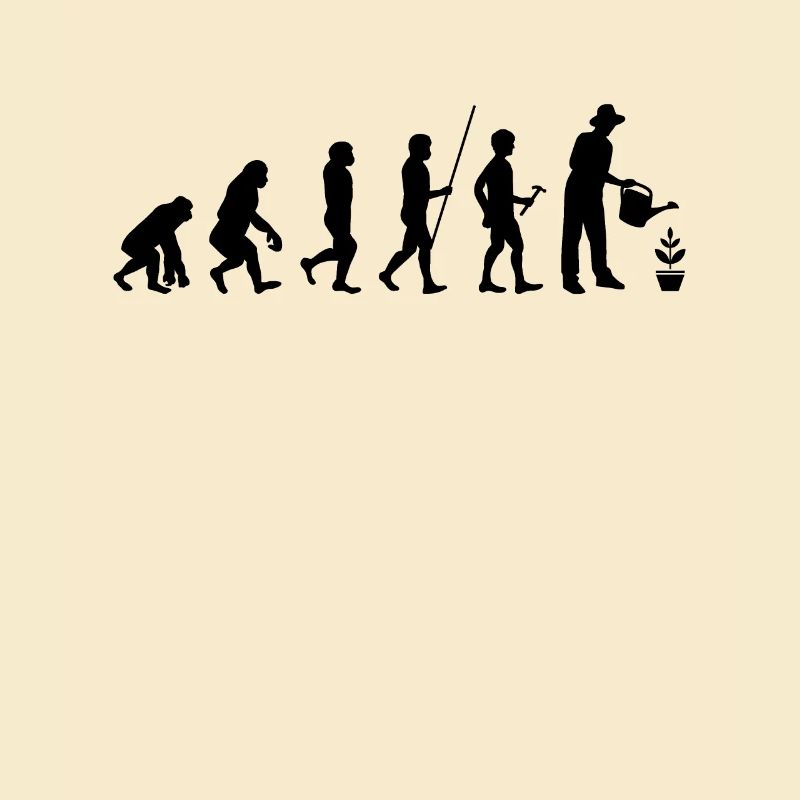 Evolution Gartenarbeit Humor Geschenk