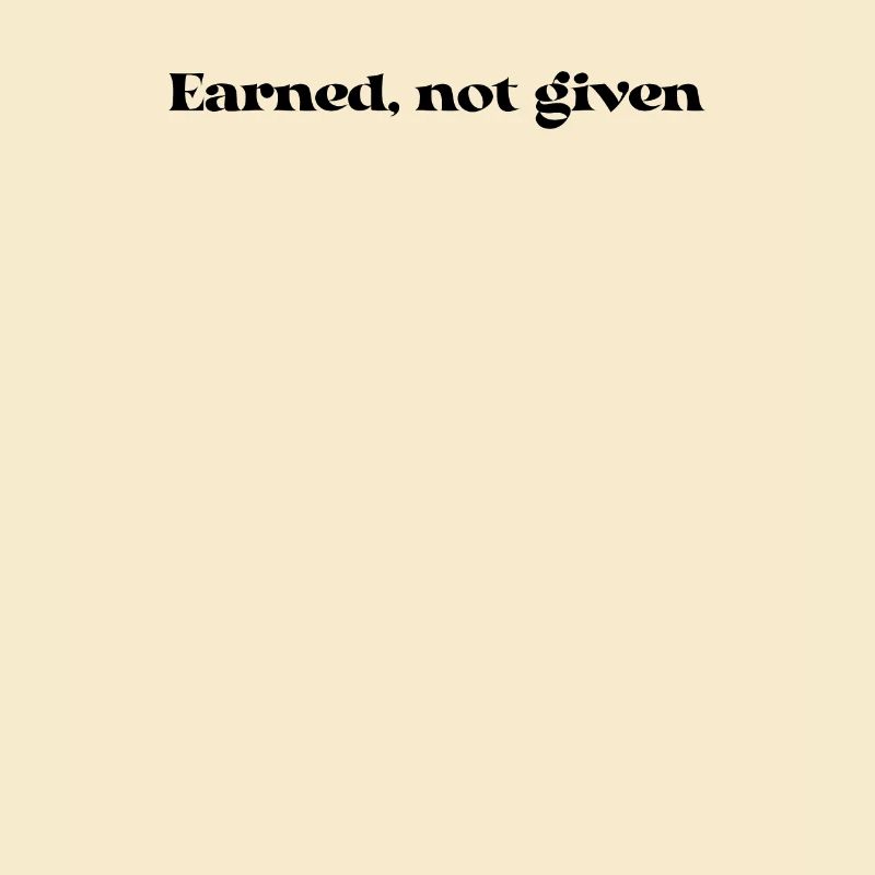 Fitness - Earned, not given
