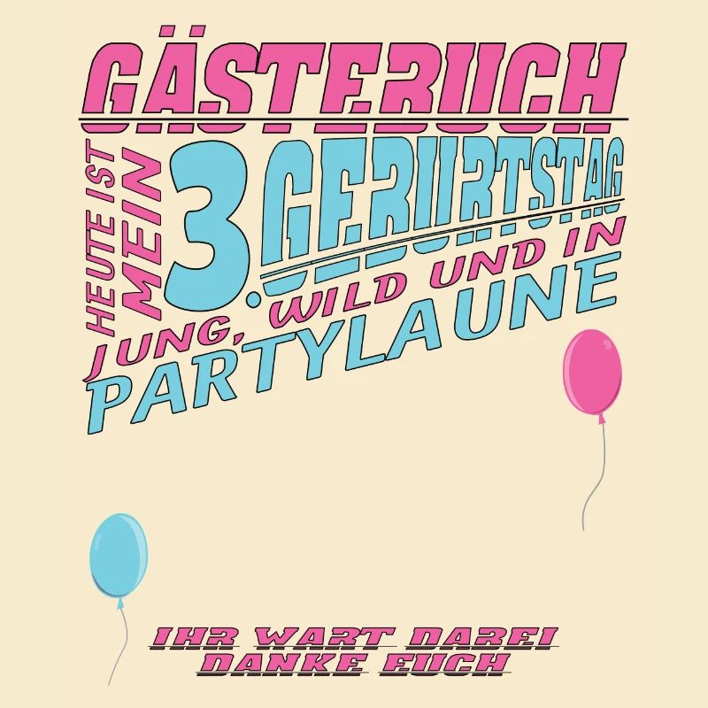 3. Geburtstag Mädchen & Junge Gästebuch