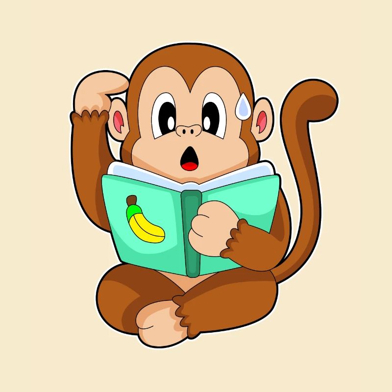 Monkey Reading Book
