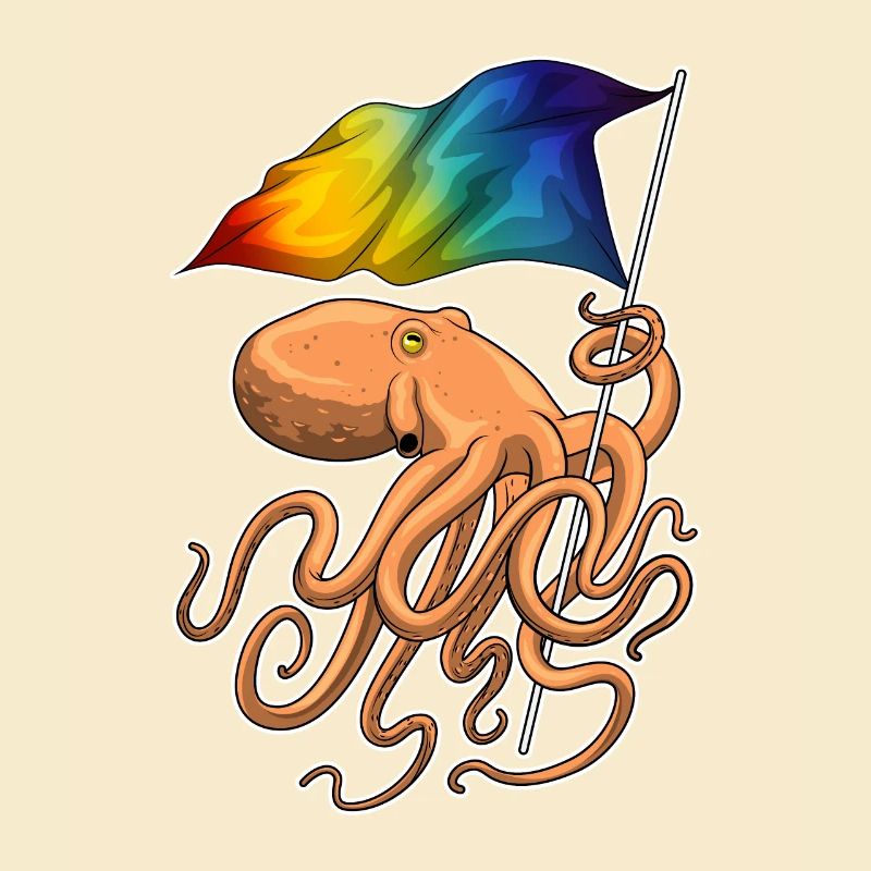 Drapeau arc-en-ciel Octopus