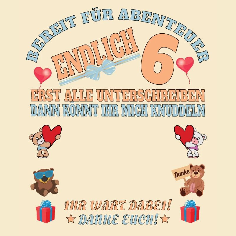 6. Geburtstag Junge & Mädchen Gästebuch