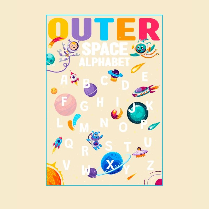 Outer Space Alphabet Kindergarten Teacher 100 Days