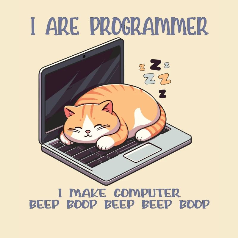 Ich bin Programmierer, fette schlafende Katze