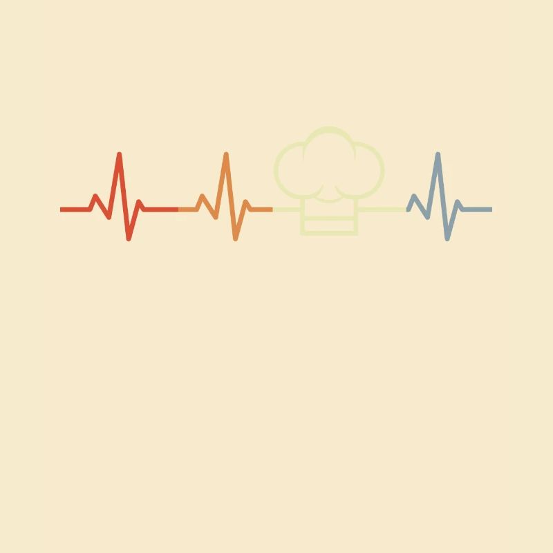 Retro Chef's Hat Heart Line
