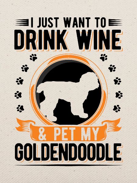 Goldendoodle und Wein