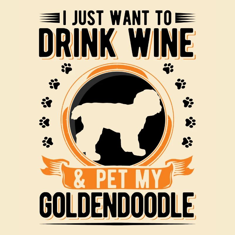 Goldendoodle und Wein