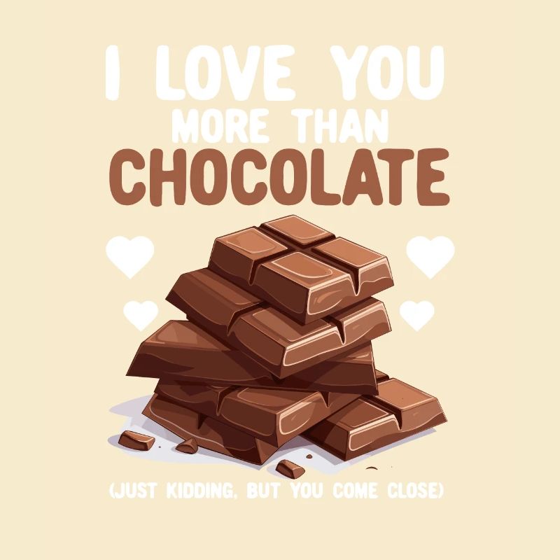 Je t’aime plus que le chocolat Drôle Mignon