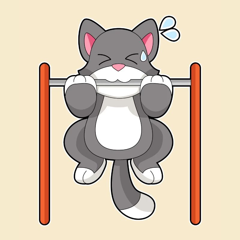 Cat Bodybuilder Pull-ups Bodybuilding