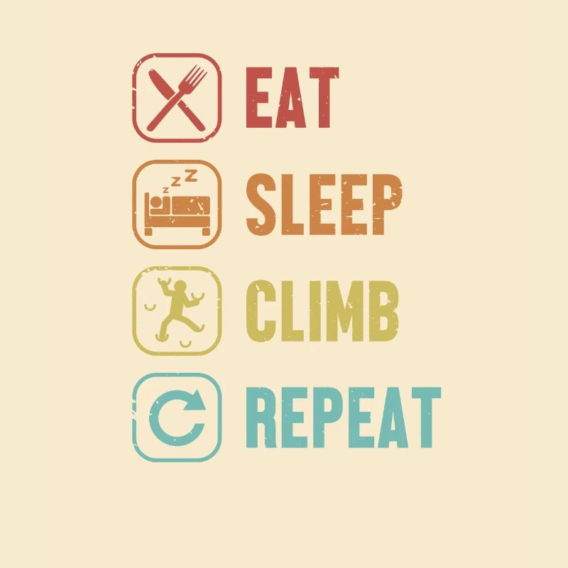 Manger, dormir, grimper, répéter, bloc, escalade sportive,