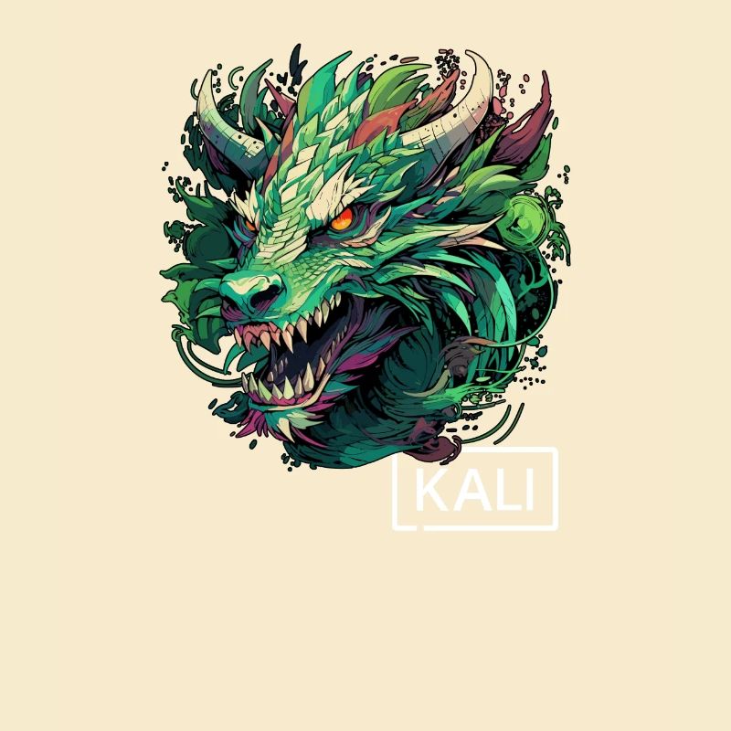 Dragon Kali Linux vert moderne pour les hackers