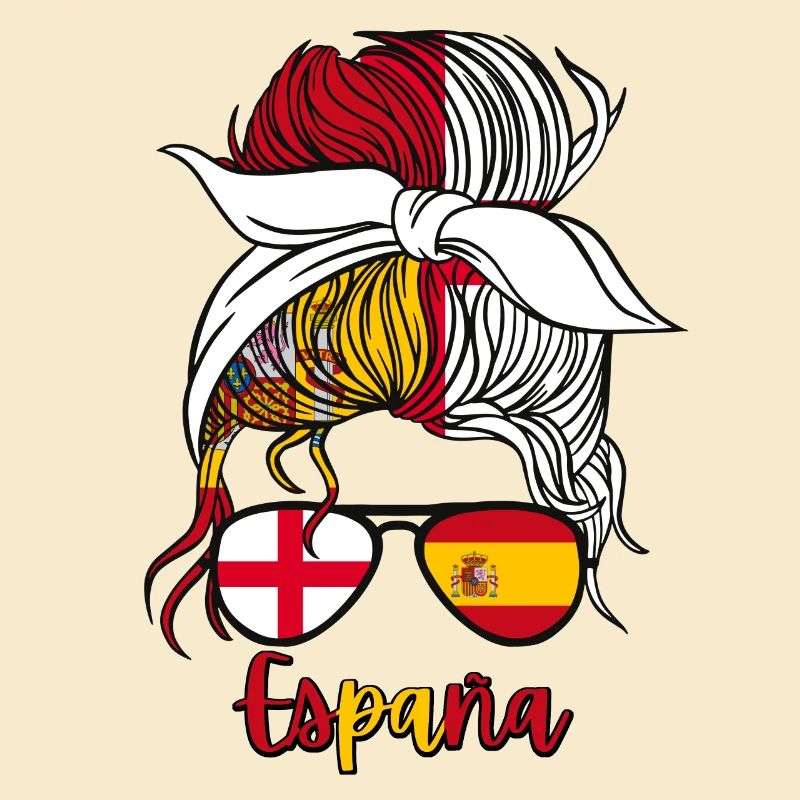 Halb Spanisch, halb Englisch, Mädchen, Spanien, England, Flagge