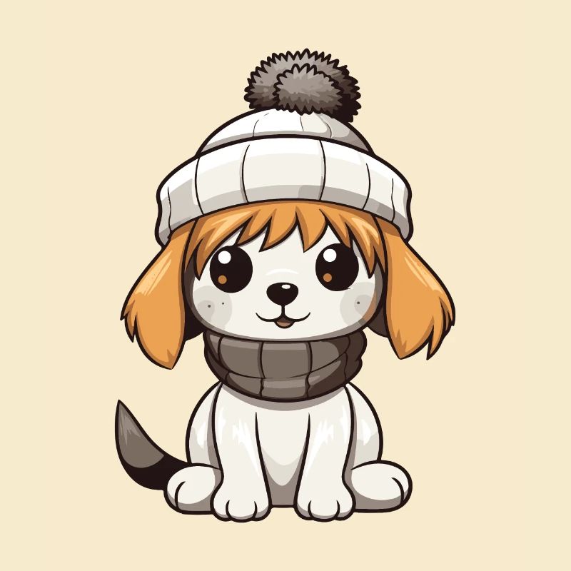Hund Winter Comic
