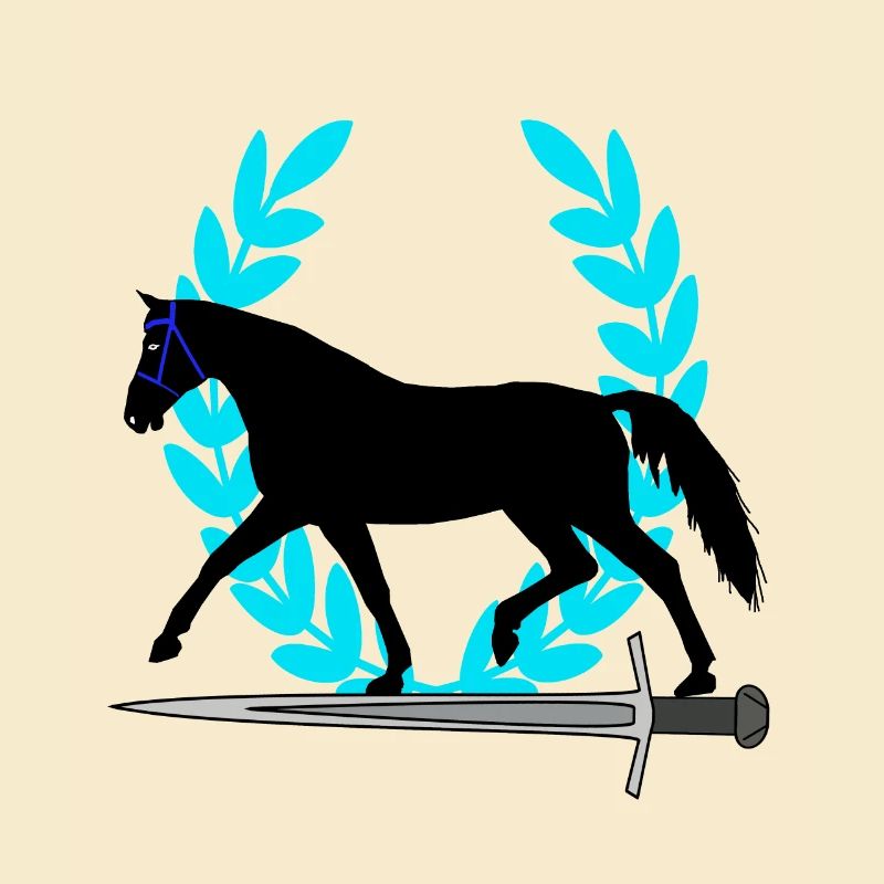 Cheval épée Couronne de laurier idée cadeau héros
