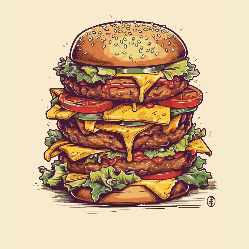 Ein riesiger Mega Cheeseburger