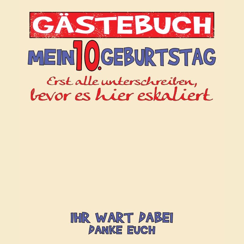 10. Geburtstag Junge & Mädchen Gästebuch