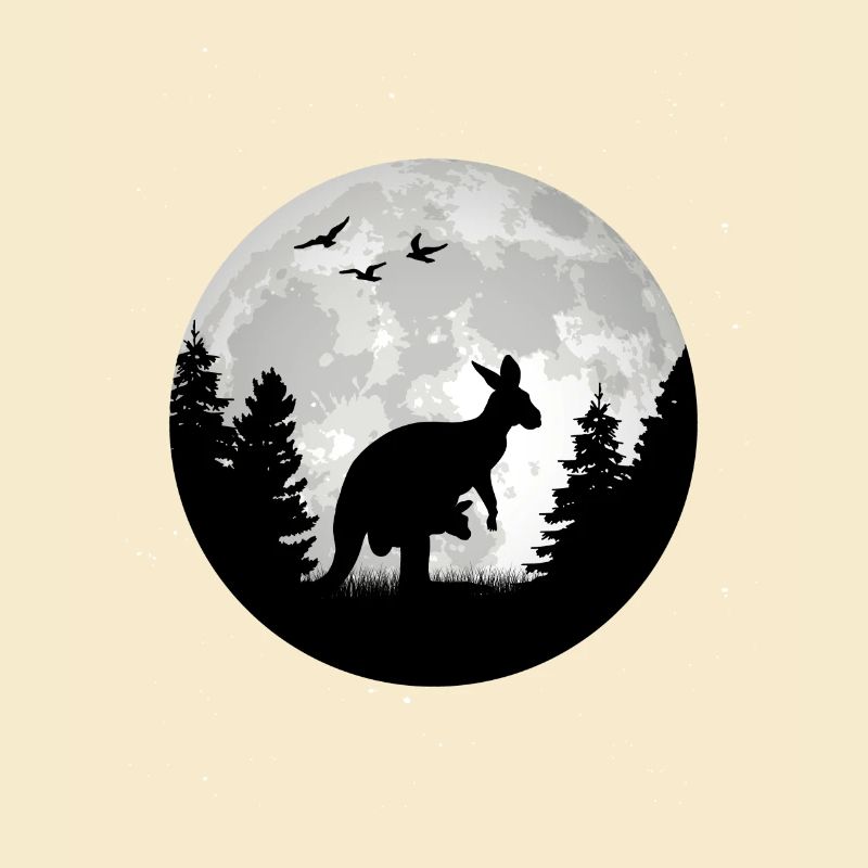 Kangaroo, Moon, Australia, Kangaroo